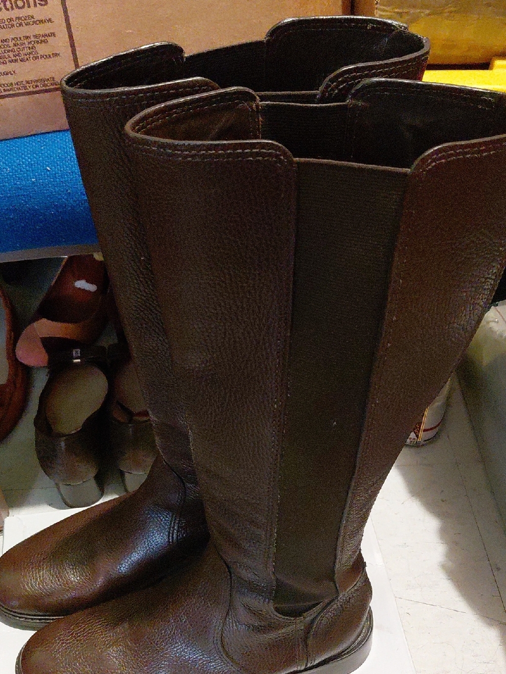 Tory Burch Dark Brown Leather Over-the-Knee Riding Boots